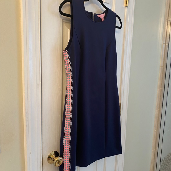 Lilly Pulitzer Mila Shift Dress - Navy Scuba - Size M - Picture 2 of 5